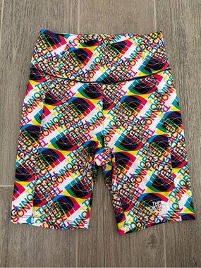 The North Face Rainbow Multicolor Logo-Print Biker Shorts